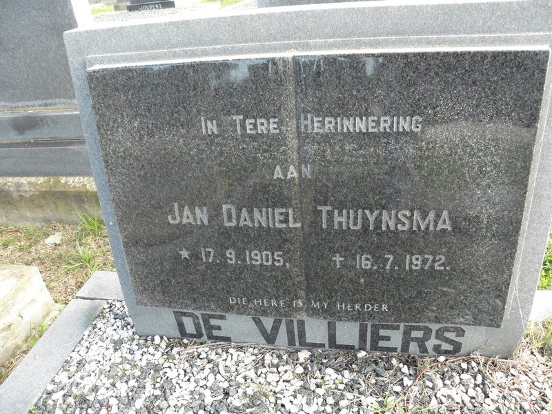 VILLIERS Jan Daniel Thuynsma, de 1905-1972
