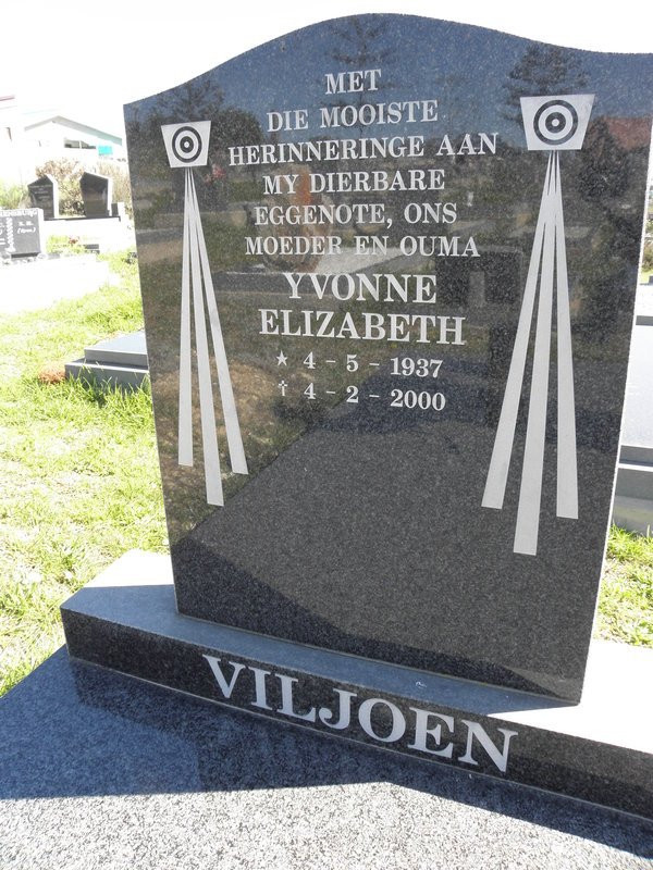 VILJOEN Yvonne Elizabeth 1937-2000