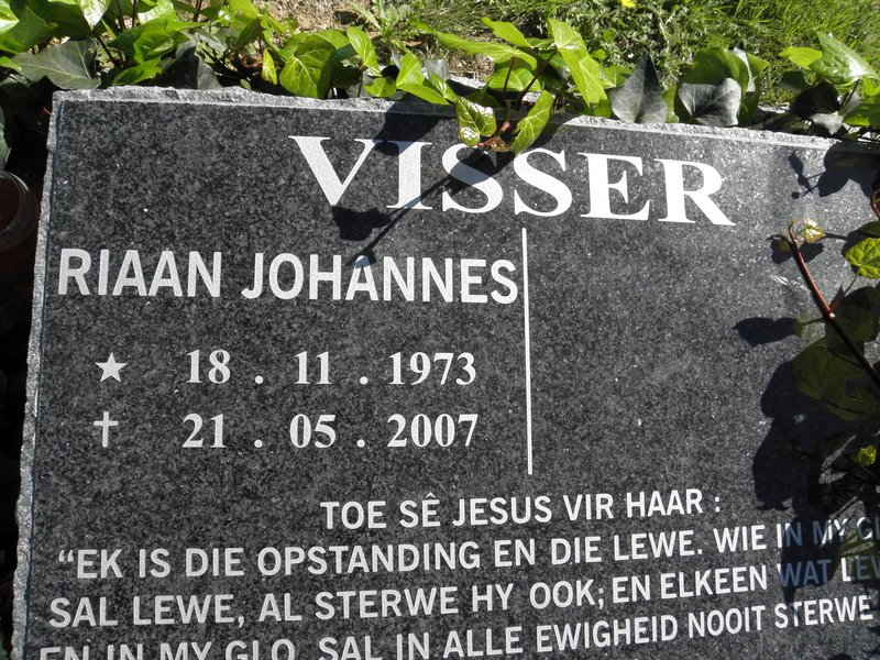 VISSER Riaan Johannes 1973-2007