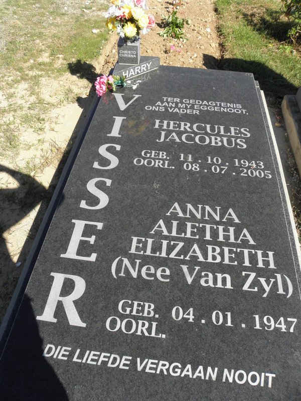 VISSER Hercules Jacobus 1943-2005 &amp; Anna Aletha Elizabeth VAN ZYL  1947-