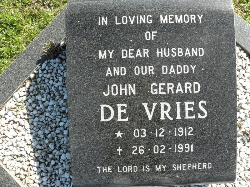 VRIES John Gerard, de 1912-1991