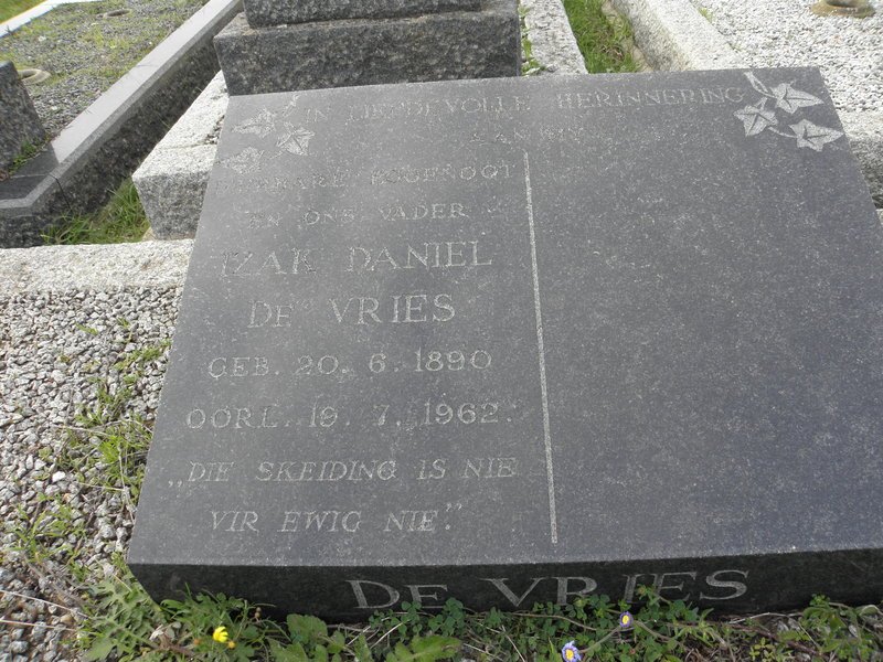 VRIES Izak Daniel, de 1890-1962