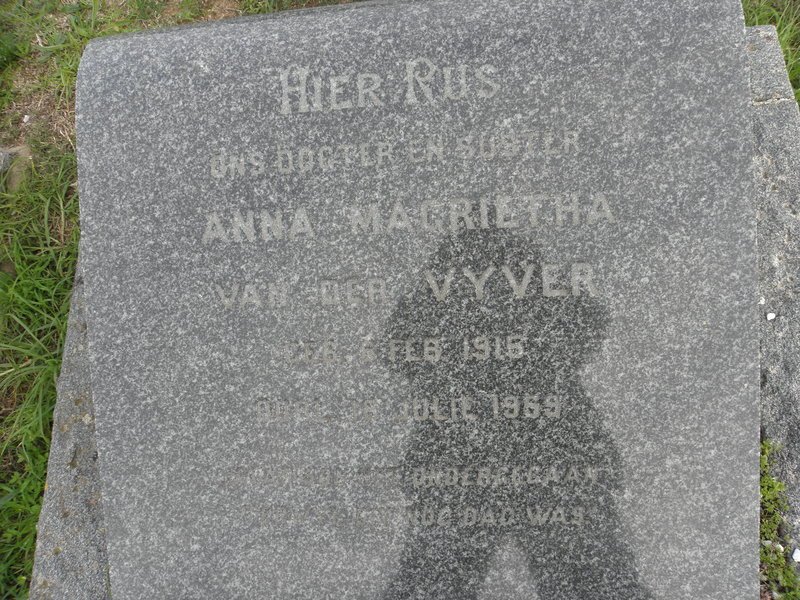 VYVER Anna Magrietha, van der 1915-1969