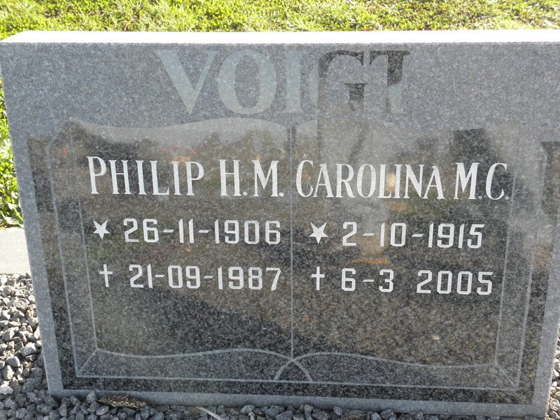 VOIGT Philip H.M. 1906-1987 &amp; Carolina M.C. 1915-2005