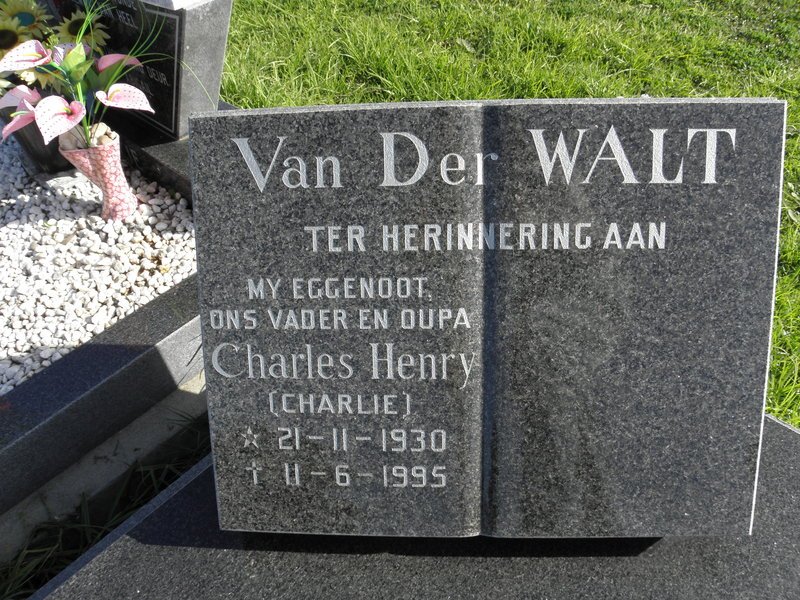 WALT Charles Henry, van der 1930-1995