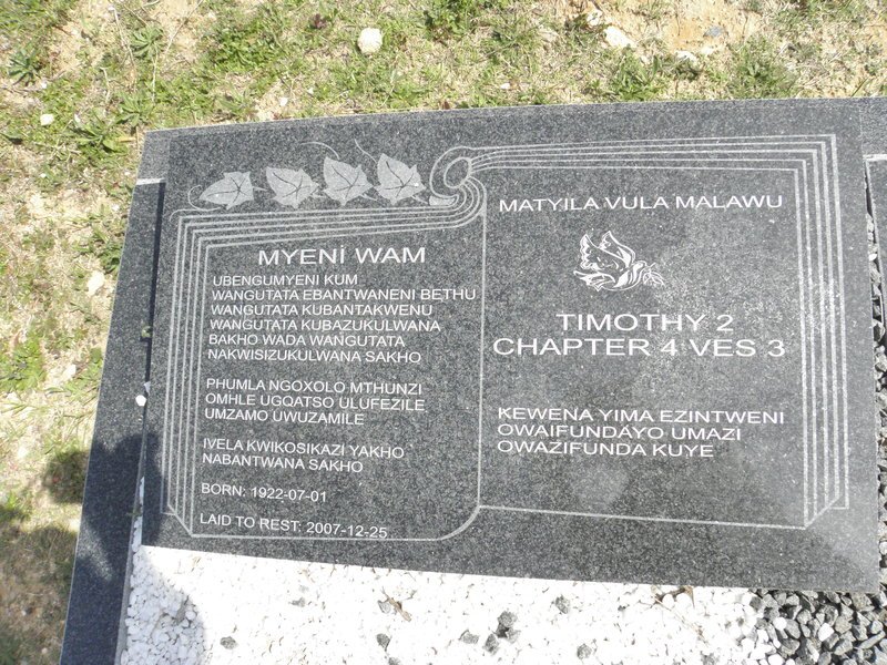 WAM Myeni 1922-2007