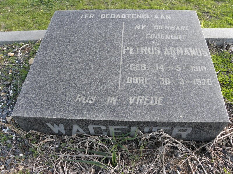 WAGENER Petrus Armanus 1910-1970