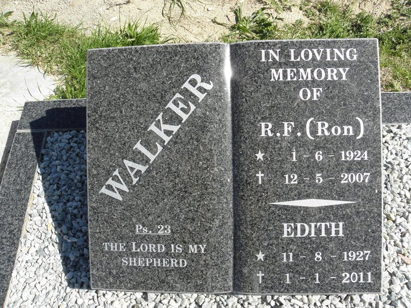 WALKER R.F. 1924-2007 &amp; Edith 1927-2011