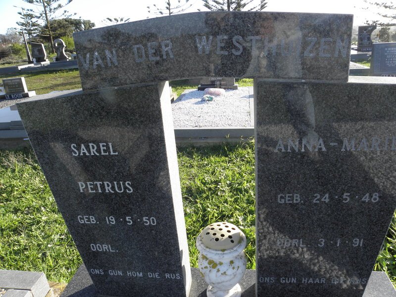 WESTHUIZEN Sarel Petrus, van der 1950- &amp; Anna-Marie 1948-1991