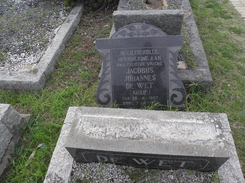 WET Jacobus Johannes, de 1907-1961