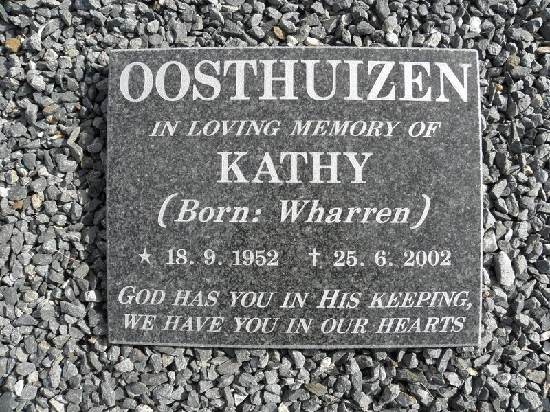 OOSTHUIZEN Kathy nee WHARREN 1952-2002