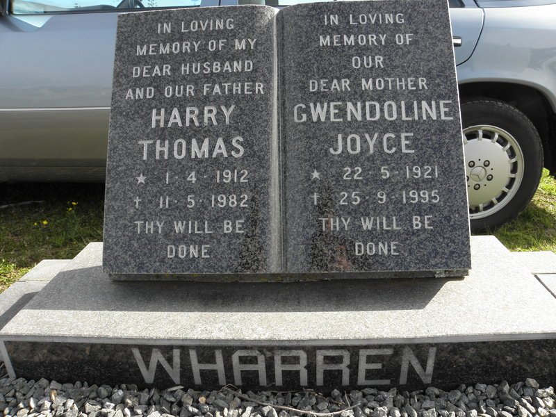 WHARREN Harry Thomas 1912-1982 &amp; Gwendoline Joyce 1921-1995