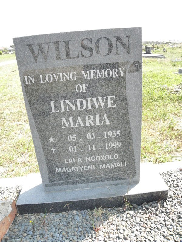 WILSON Lindiwe Maria 1935-1999