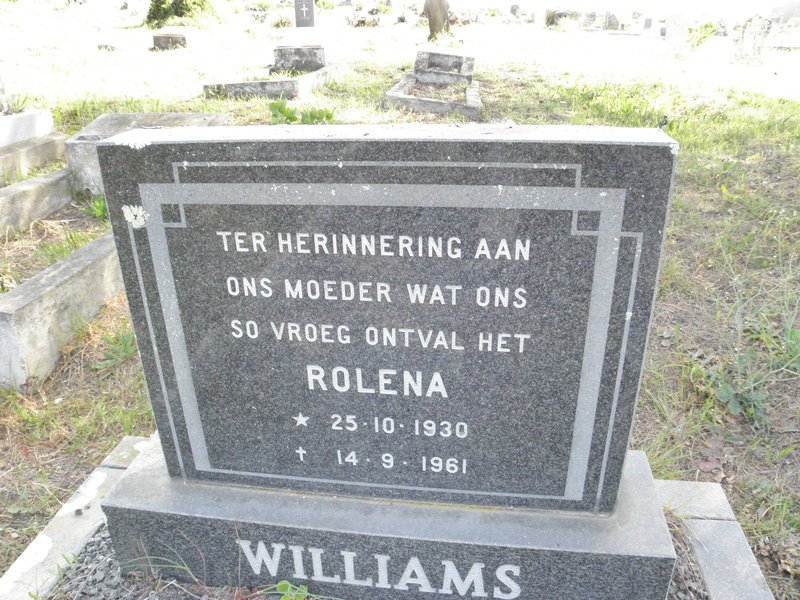 WILLIAMS Rolena 1930-1961