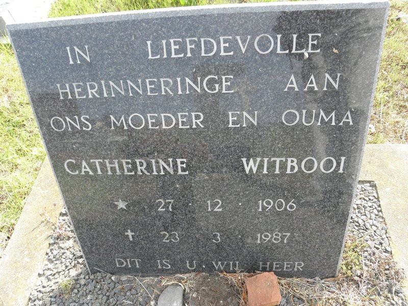 WITBOOI Catherine 1906-1987