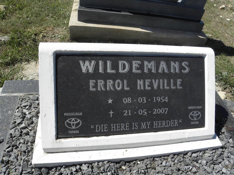 WILDEMANS Errol Neville 1954-2007