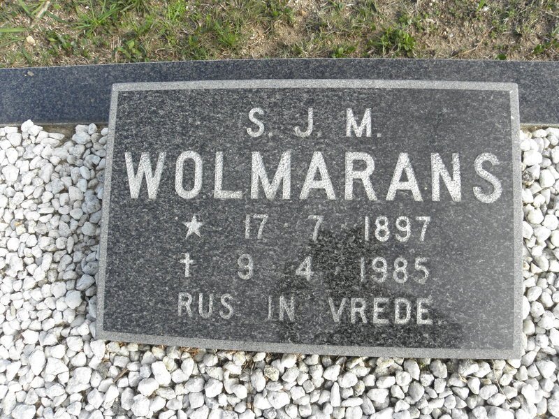 WOLMARANS S.J.M. 1897-1985