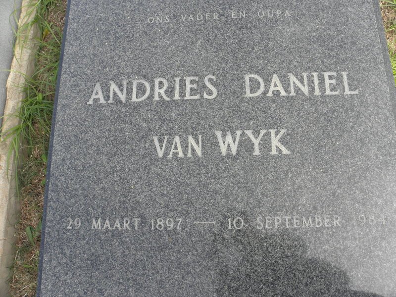 WYK Andries Daniel, van 1897-1984