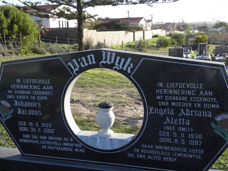 WYK Johannes Jacobus, van 1933-2002 &amp; Engela Adriana Aletta SMIT 1936-1987