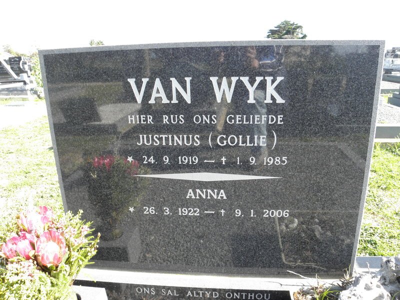 WYK Justinus, van 1919-1985 &amp; Anna 1922-2006