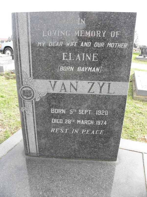 ZYL Elaine, van nee BAYMAN 1920-1974