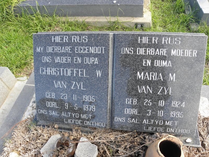 ZYL Christoffel W., van 1905-1979 &amp; Maria M. 1924-1995