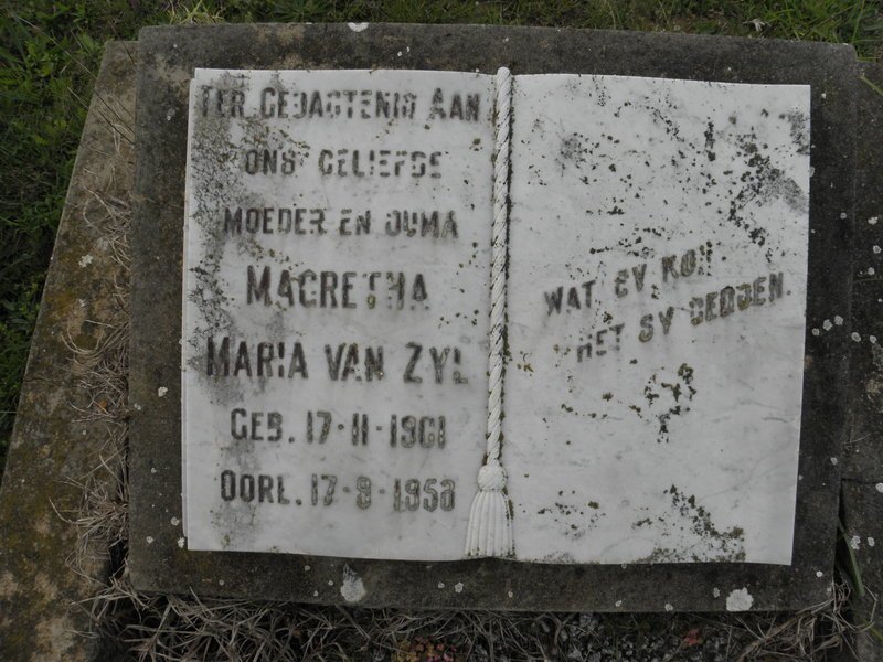 ZYL Magretha Maria, van 1901-1958