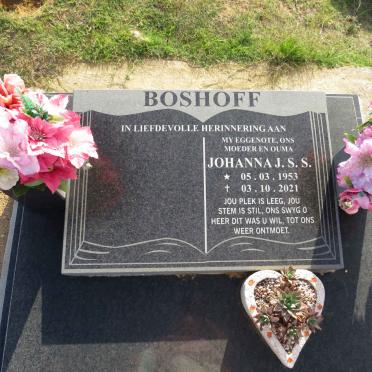 BOSHOFF Johanna J.S.S. 1953-2021