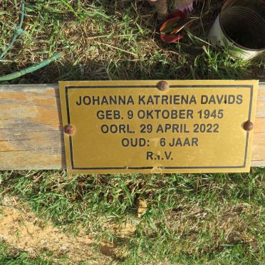 DAVIDS Johanna Katriena 1945-2022