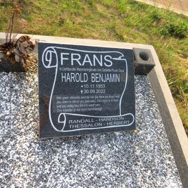 FRANS Harold Benjamin 1953-2022