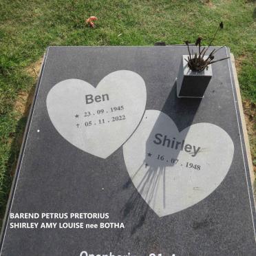PRETORIUS Barend Petrus 1945-2022 & Shirley Amy Louise BOTHA 1948-_1