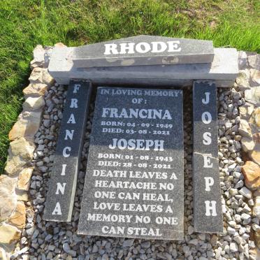 RHODE Joseph 1943-2021 & Francina 1949-2021
