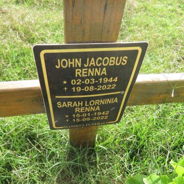 RENNA John Jacobus 1944-2022 & Sarah Lorninia 1942-2022