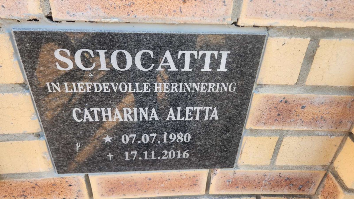 SCIOCATTI Catharina Aletta 1980-2016