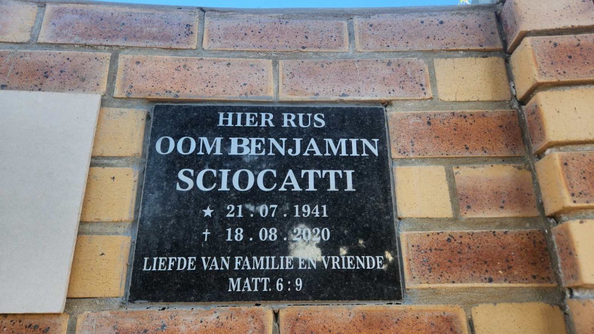 SCIOCATTI Benjamin 1941-2020