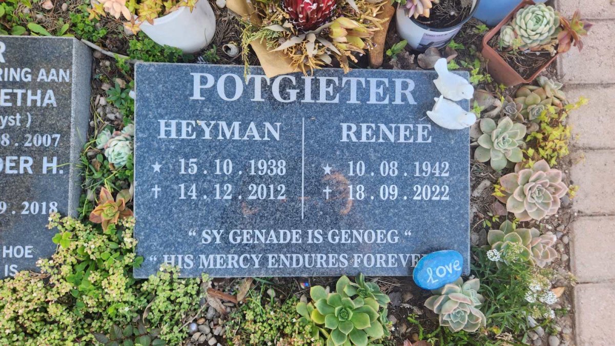 POTGIETER Heyman 1938-2012 & Renee 1942-2022