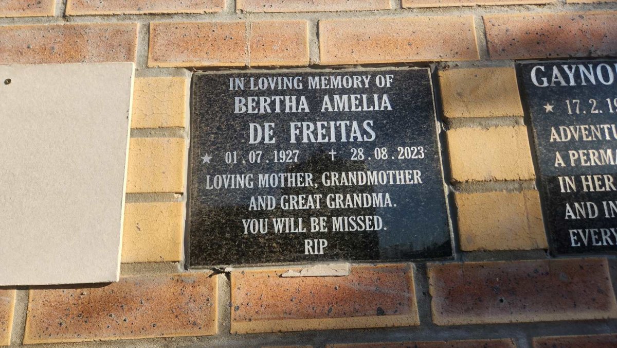 FREITAS Bertha Amelia, de 1927-2023