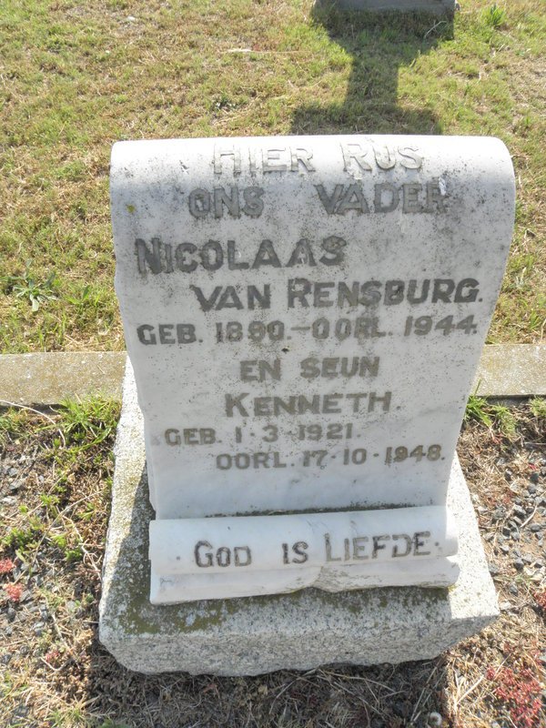 RENSBURG Nicolaas, van 1890-1948 :: VAN RENSBURG Kenneth 1921-1948