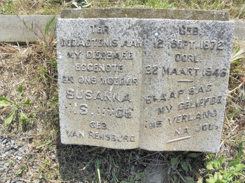 ROOS Susanna nee VAN RENSBURG 1872-1946