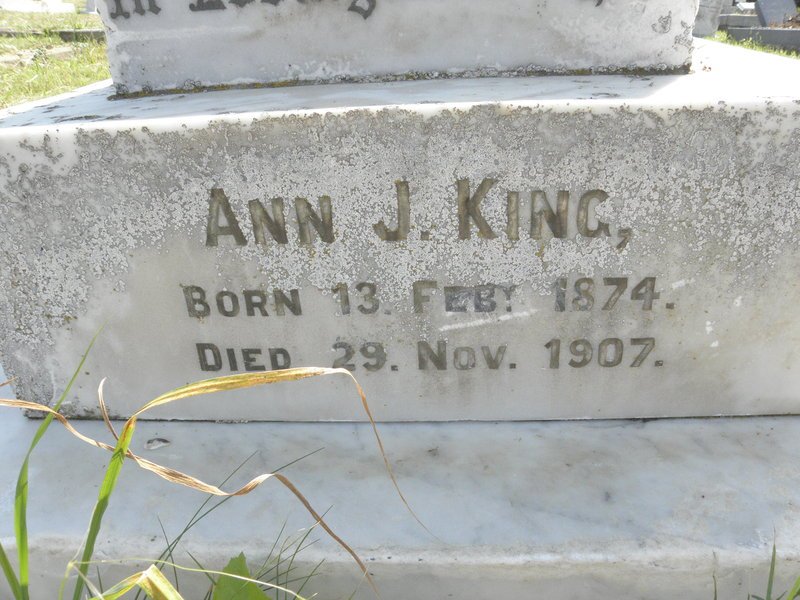 KING Ann J. 1874-1907