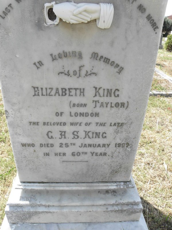 KING Elizabeth nee TAYLOR -1909