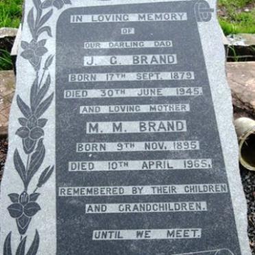 BRAND J.C. 1879-1945 &amp; M.M. 1895-1965