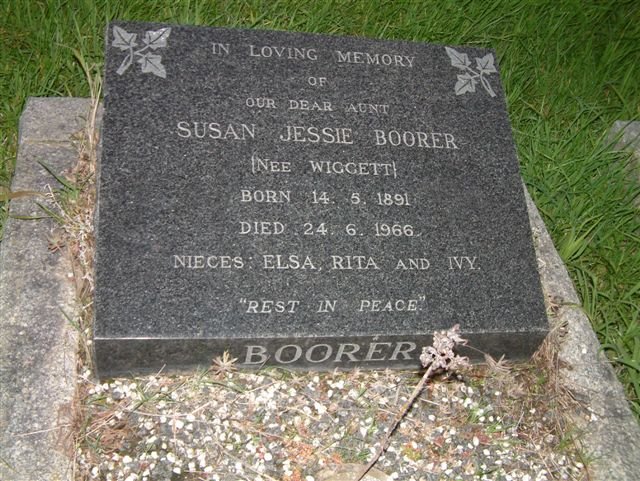 BOORER Susan Jessie nee WIGGETT 1891-1966