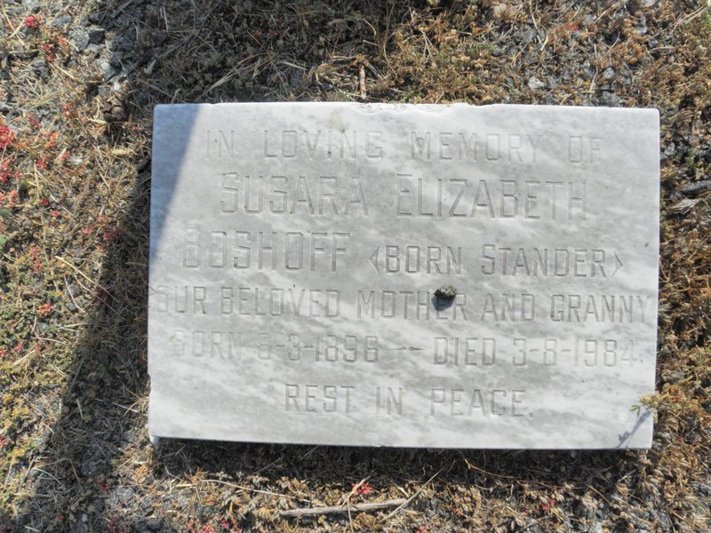 BOSHOFF Susara Elizabeth nee STANDER 1896-1984