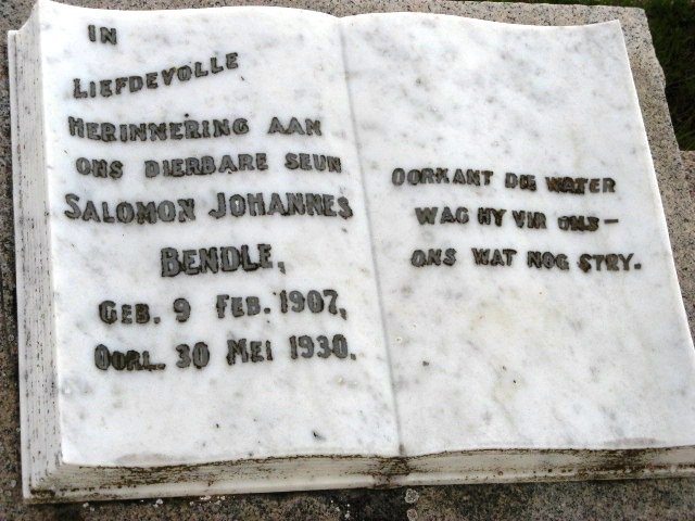 BENDLE Salomon Johannes 1907-1930