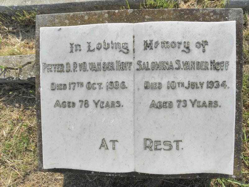 HOFF Pieter D.P., van der -1936 &amp; Salomina -1934