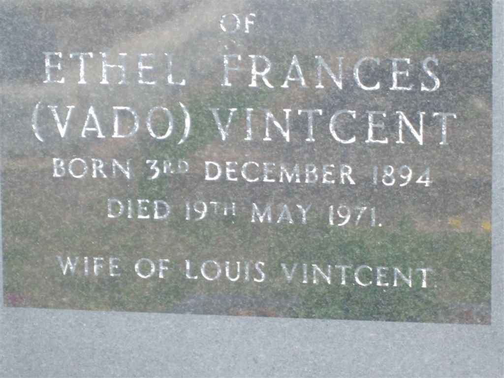 VINTCENT Ethel Frances 1894-1971