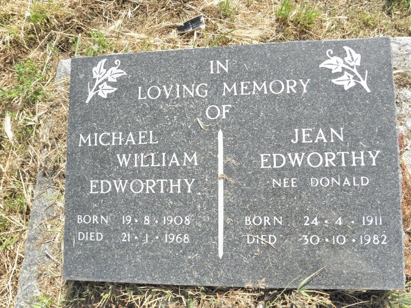 EDWORTHY Michael William 1908-1968 &amp; Jean DONALD 1911-1982