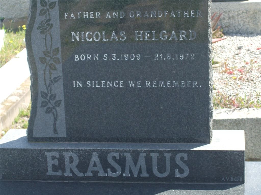 ERASMUS Nicolas Helgard 1909-1972