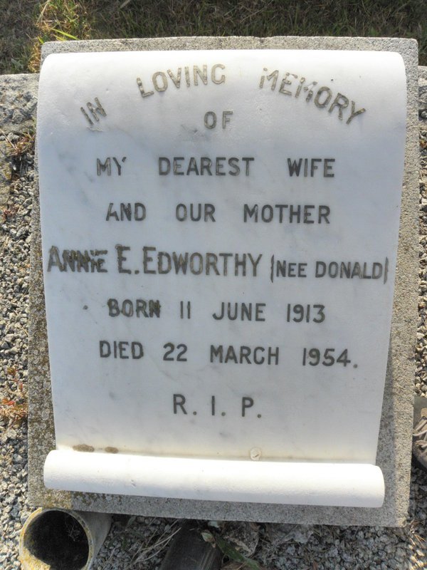 EDWORTHY Annie E. nee DONALD 1913-1954